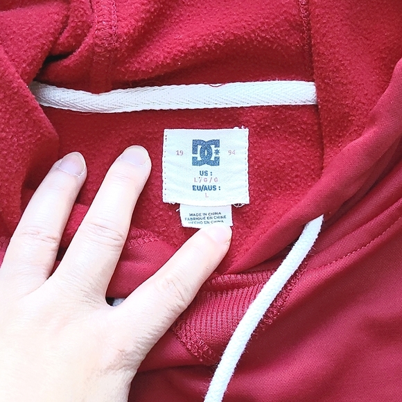 DC star pullover hoodie in red Size L - Picture 7 of 11